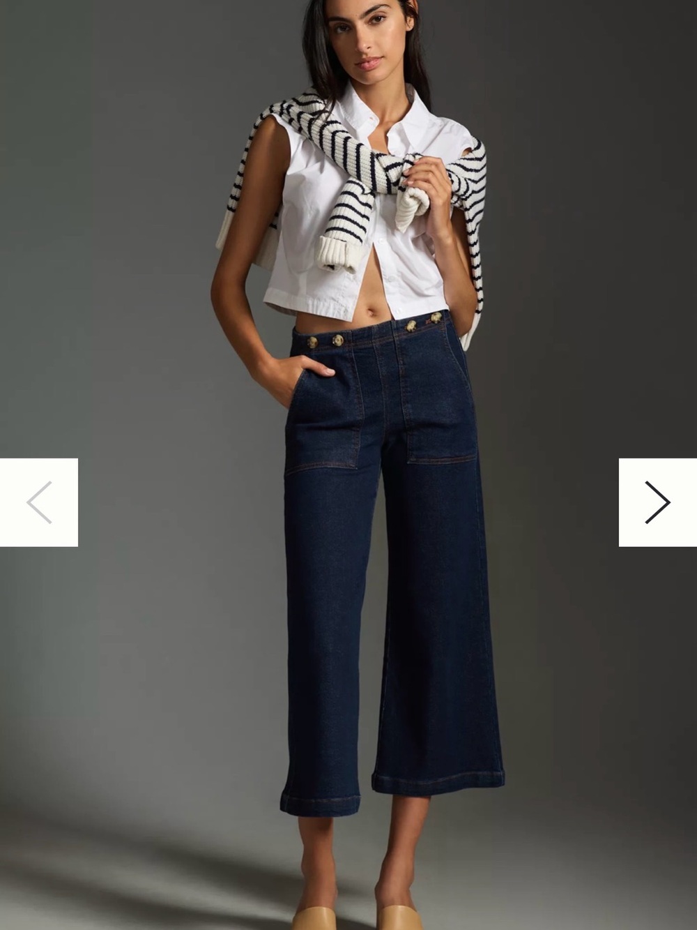The Kit Cropped High-Rise Wide-Leg Utility Trousers by Pilcro Size 29P
